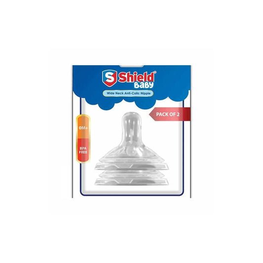Shield Baby Wide Neck Anti Colic Nipple 2 Pcs, 0M+