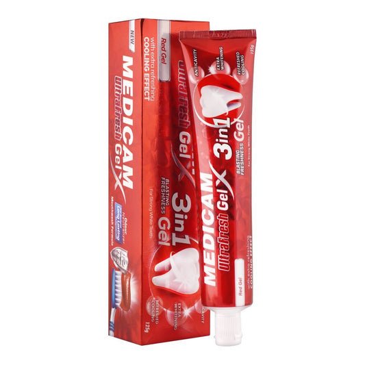 Medicam Ultra Fresh 3in1 Red Gel Toothpaste 75 Gm