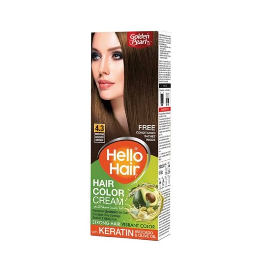 Golden Pearl Hello Hair 4.3 Medium Golden Brown Hair Color
