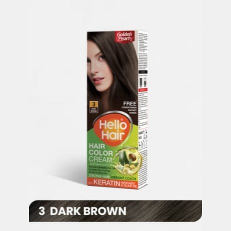 Golden Pearl Hello Hair Hair Color Cream 3 Dark Brown