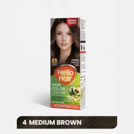 Golden Pearl Hello Hair Hair Color Cream 4 Medium Brown