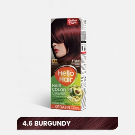 Golden Pearl Hello Hair Hair Color Cream 4.6 Burgundy