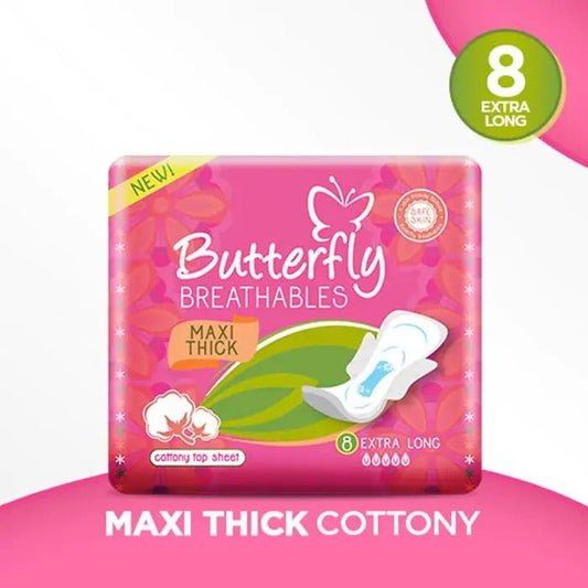 Butterfly Breathables Cottony Soft Maxi Thick 8 Extra Long Pads
