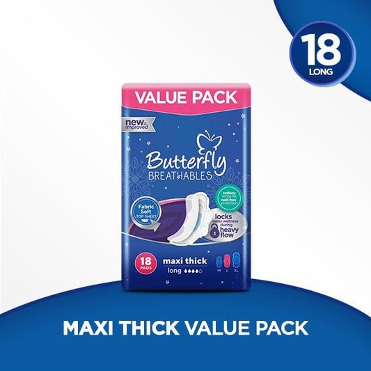 Butterfly Maxi Thick Long Value Pack 18 Pads