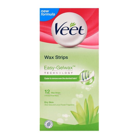 Veet Easy-Gel Wax Strips with Aloe Vera and Lotus Flower 12 Strips